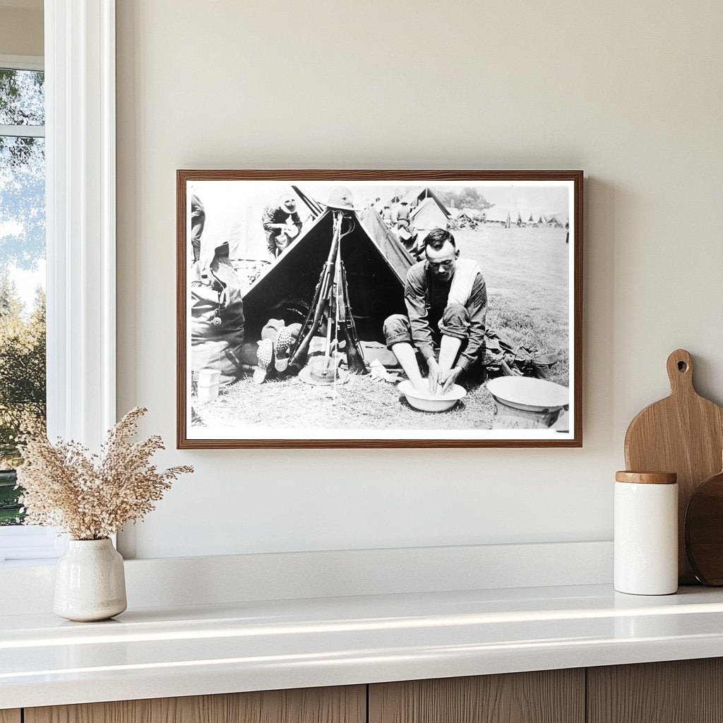 Marines Practicing Hygiene: A 1918 WWI Moment