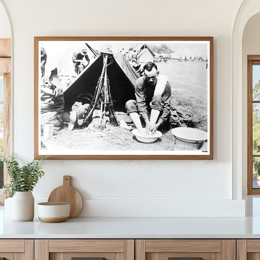 Marines Practicing Hygiene: A 1918 WWI Moment