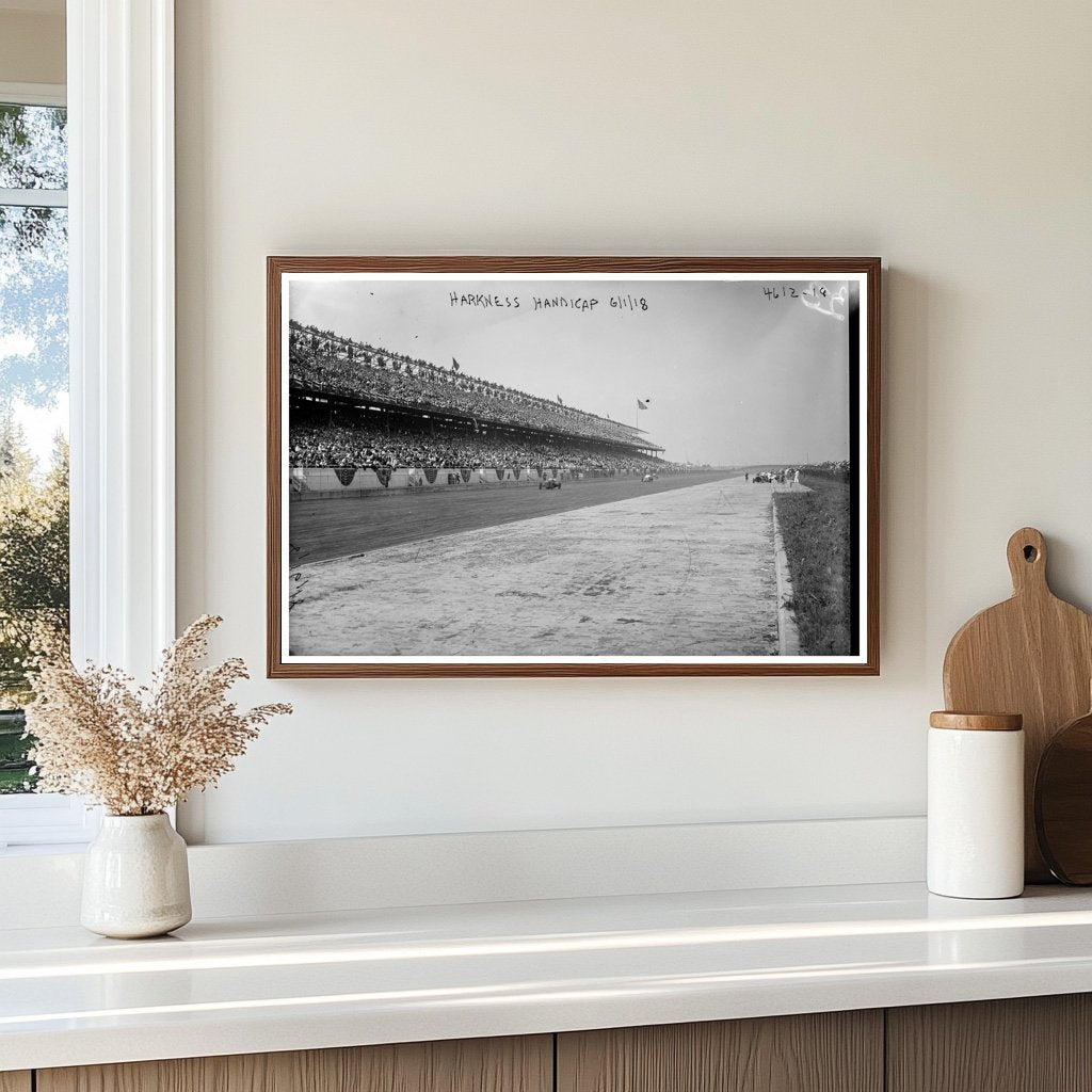 Thrilling Harkness Handicap Race at Belmont Park, 1918