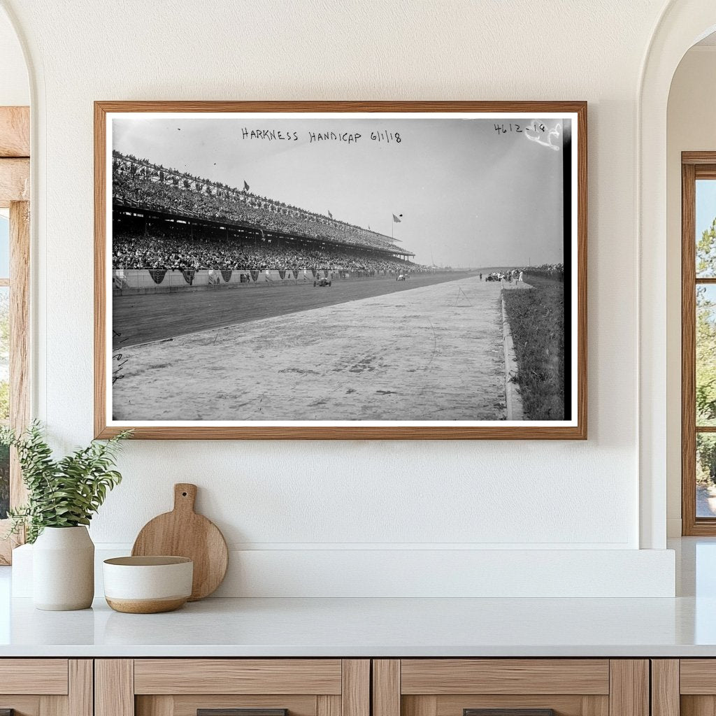 Thrilling Harkness Handicap Race at Belmont Park, 1918