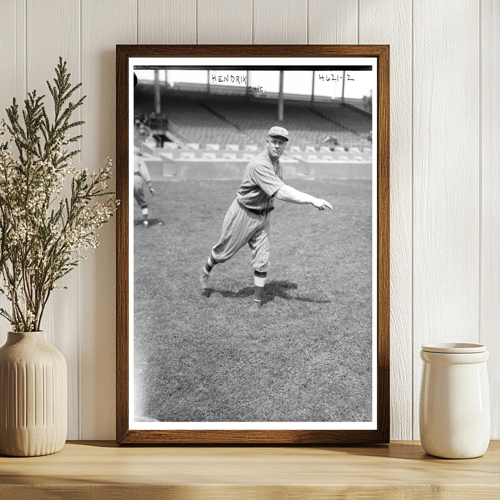 1918 Chicago NL Pitcher: Claude Hendrix in Action