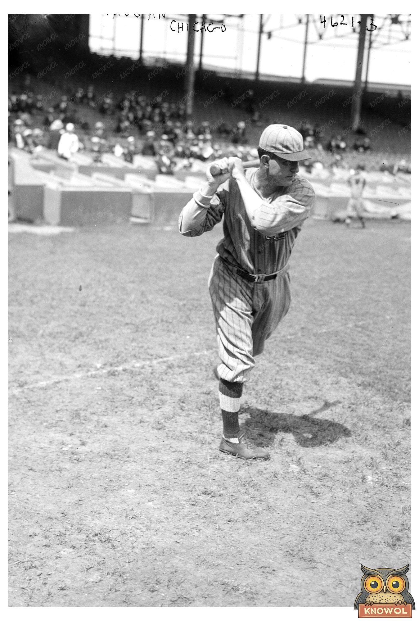 1918 Chicago NL Pitcher Hippo Vaughn in Action