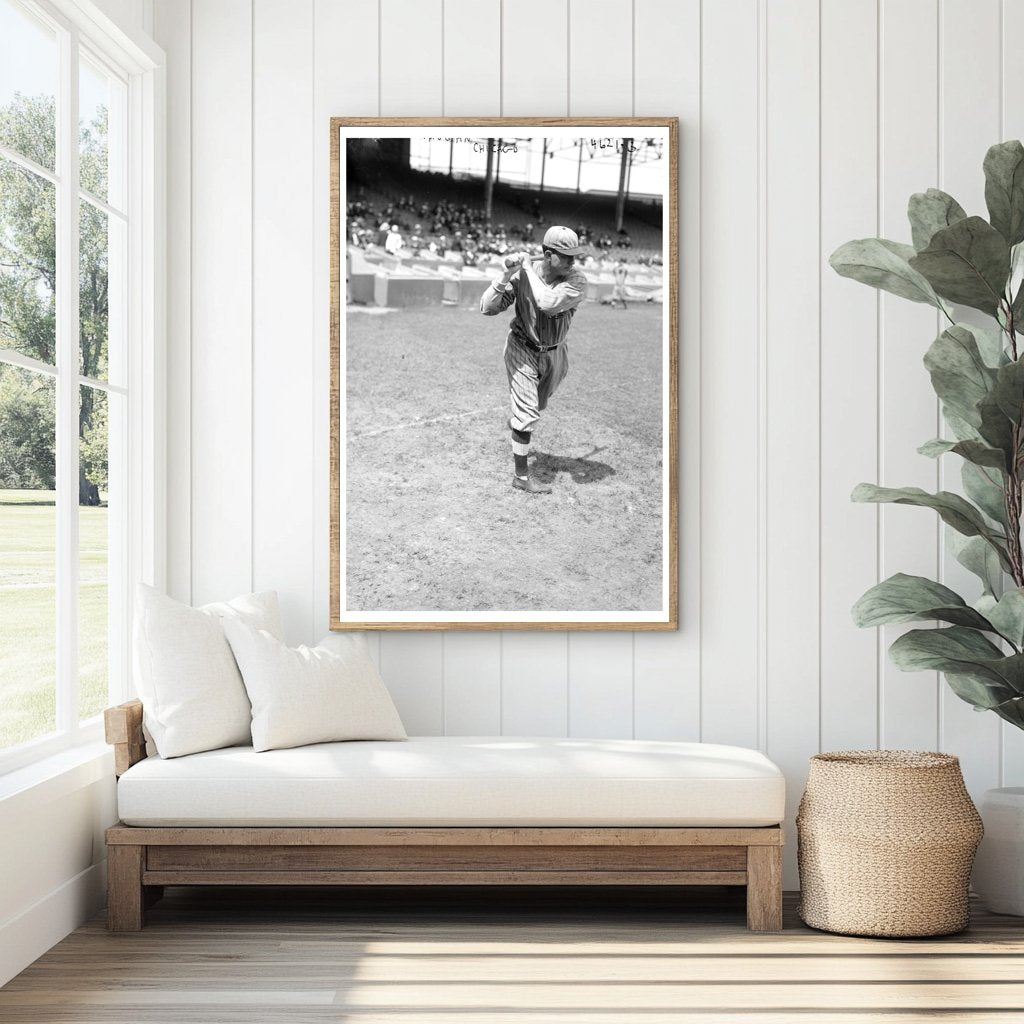 1918 Chicago NL Pitcher Hippo Vaughn in Action