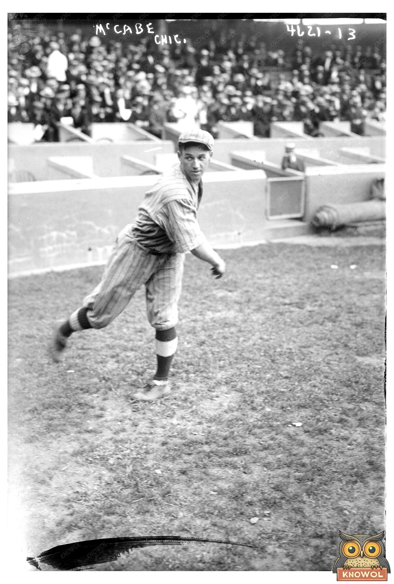 1918 Chicago Cubs Infielder Bill McCabe in Action