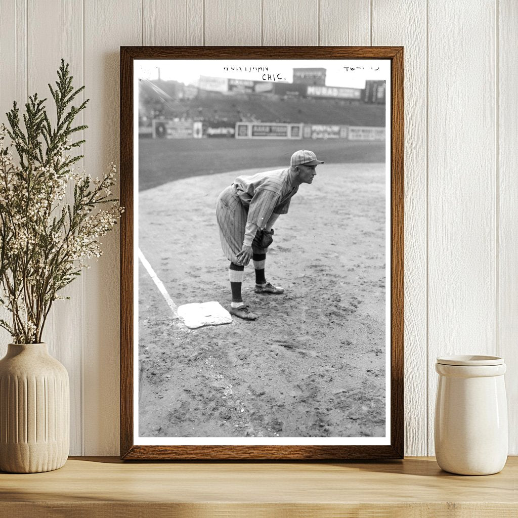 1918 Chicago Cubs Second Baseman in Action