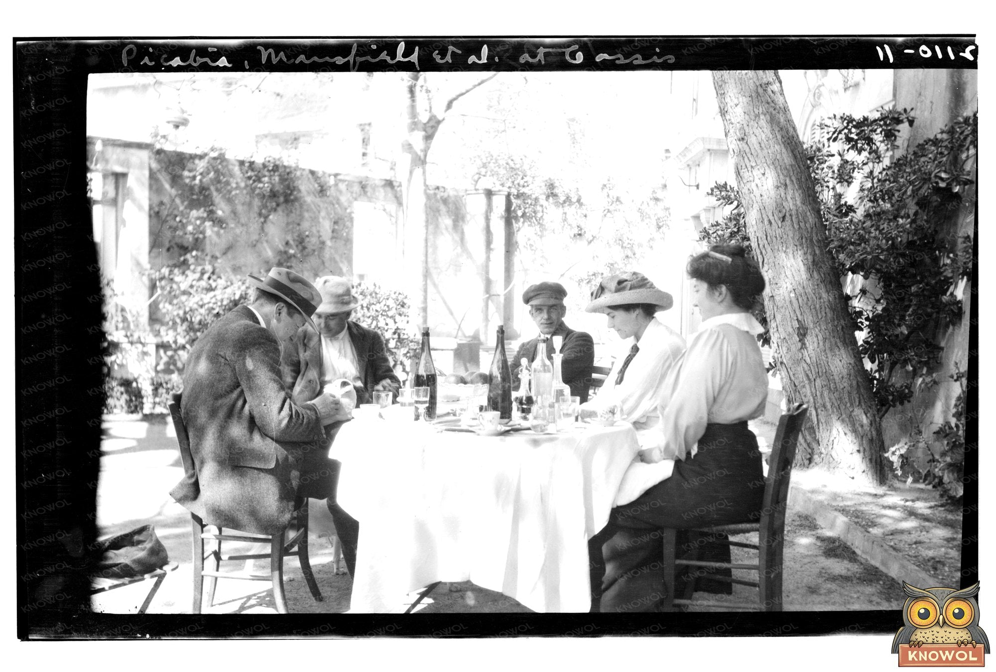 Vintage Café Scene with Early 20th Century Artists