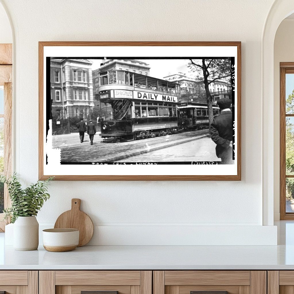 1913 London Tram Cars: A Snapshot of Urban Life