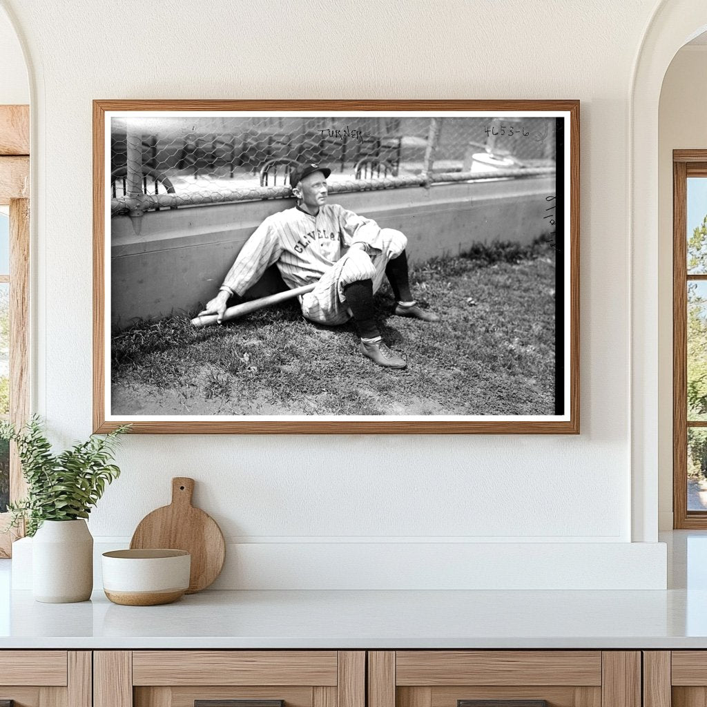 1918 Cleveland AL Baseball Star: Historic Third Baseman