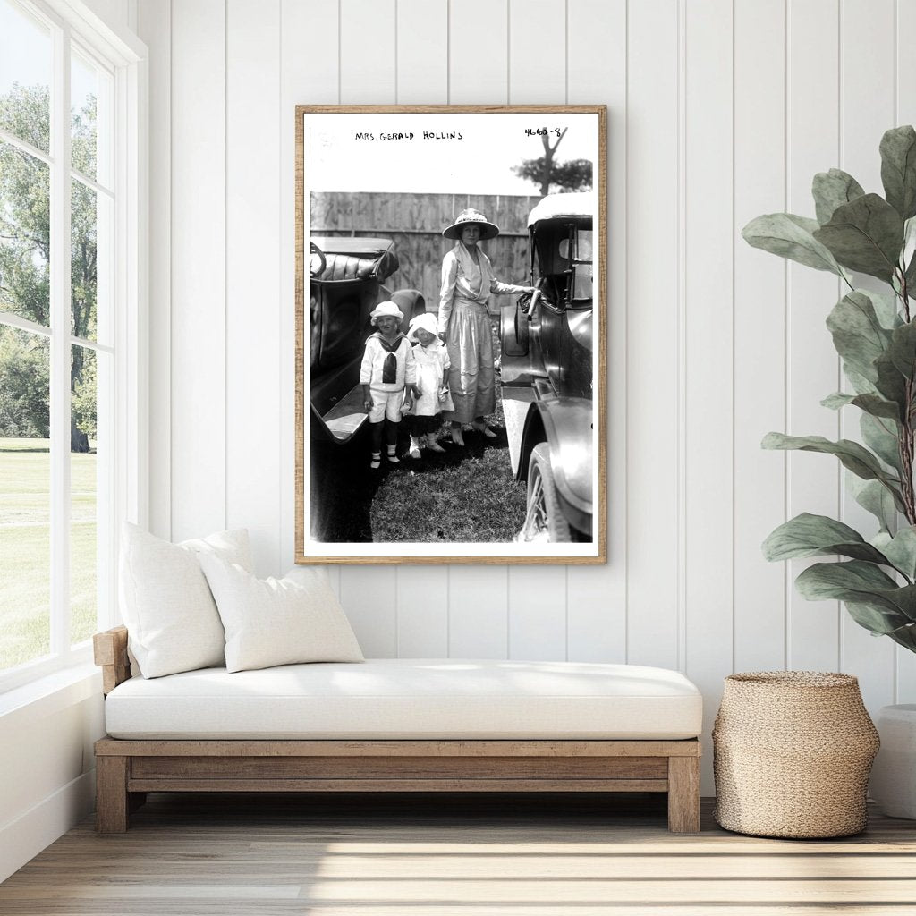 1918 Portrait of Mrs. Gerald Hollins in Fashionable Attire