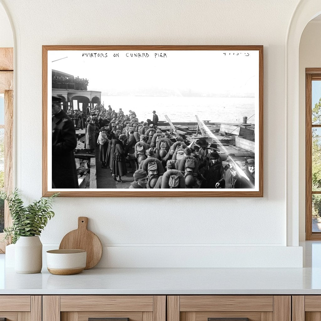 Historic Aviators at Cunard Pier, 1918 Moment