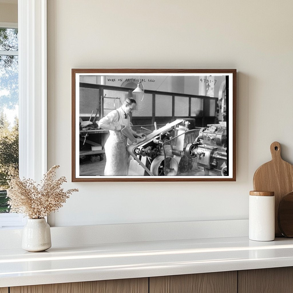 1910s Prosthetic Limb Innovation Workshop Scene