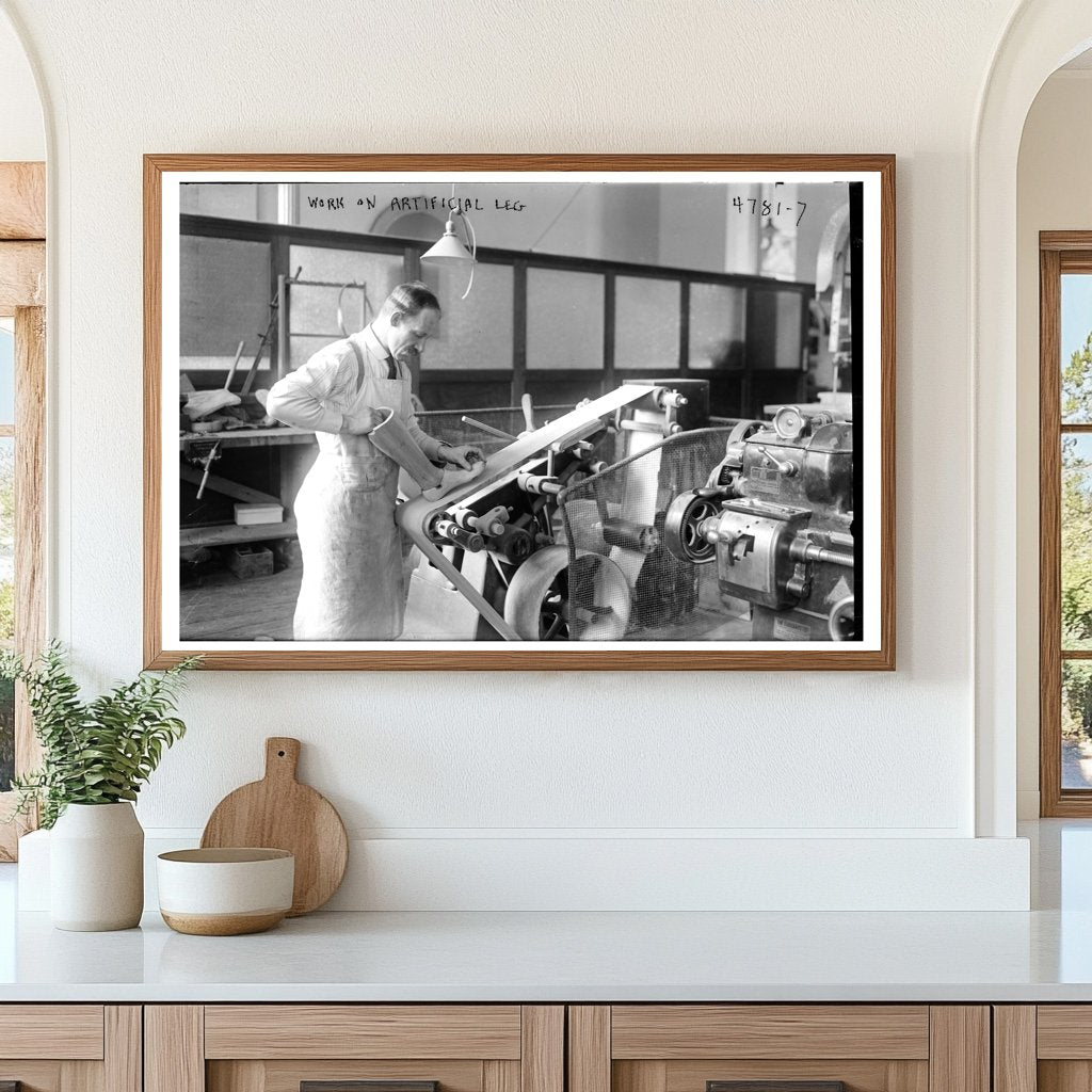 1910s Prosthetic Limb Innovation Workshop Scene