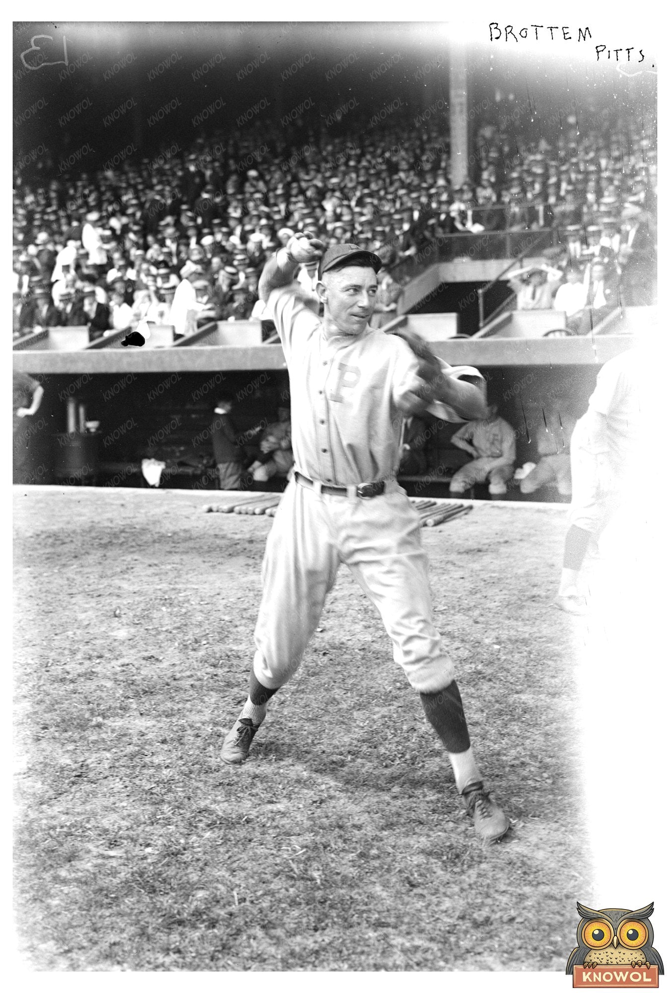 1921 Pittsburgh NL Baseball Star in Action