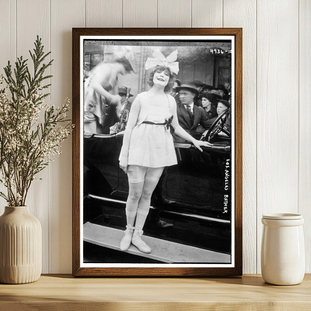 Vintage Los Angeles Beach Scene: 1915-1920 Bather