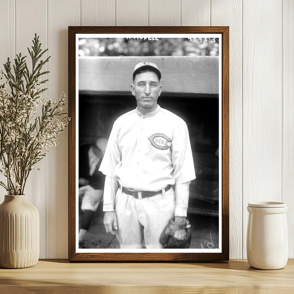 1919 Cincinnati NL Baseball Star Roy Mitchell in Action