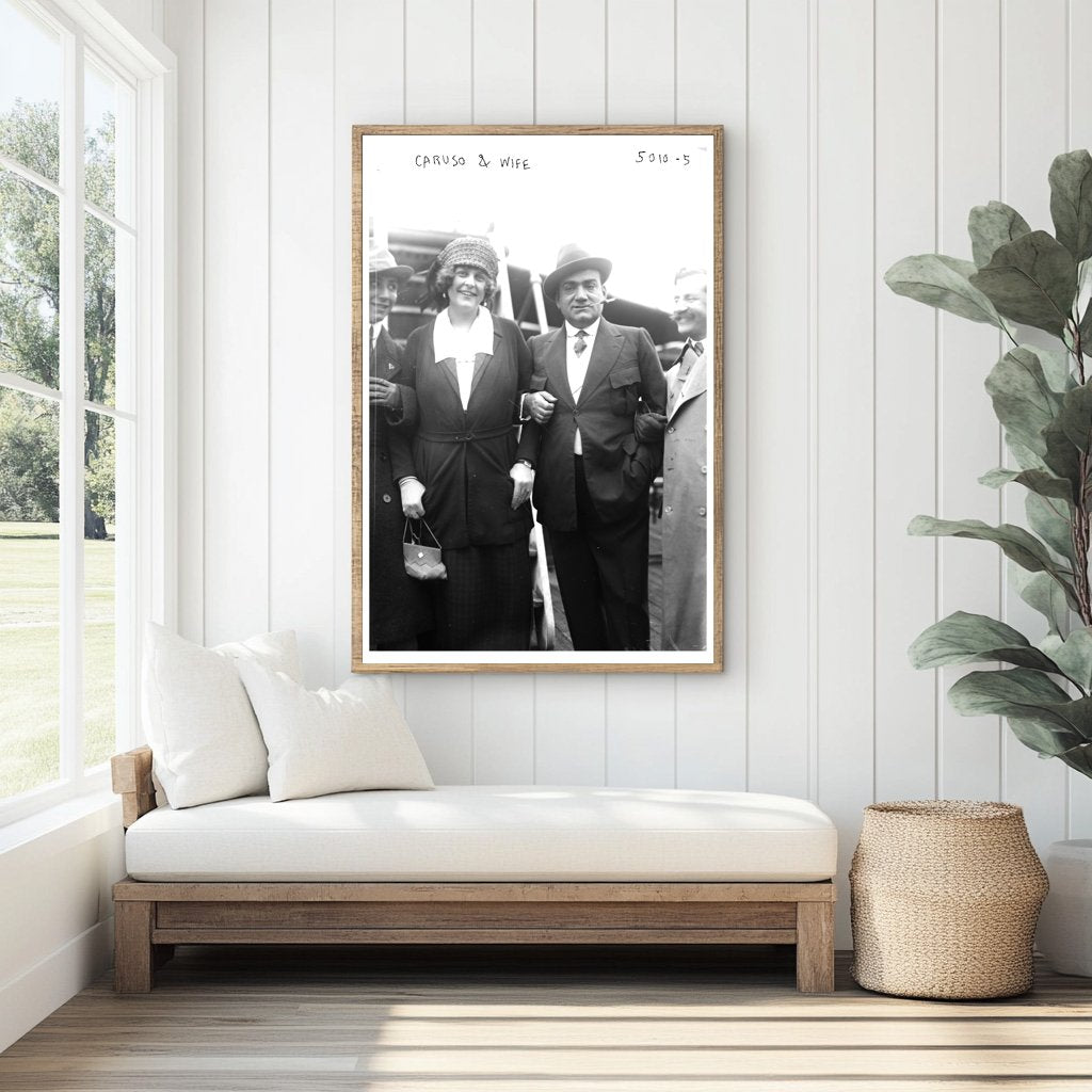 Enchanting Portrait of Caruso with His Beloved Wife