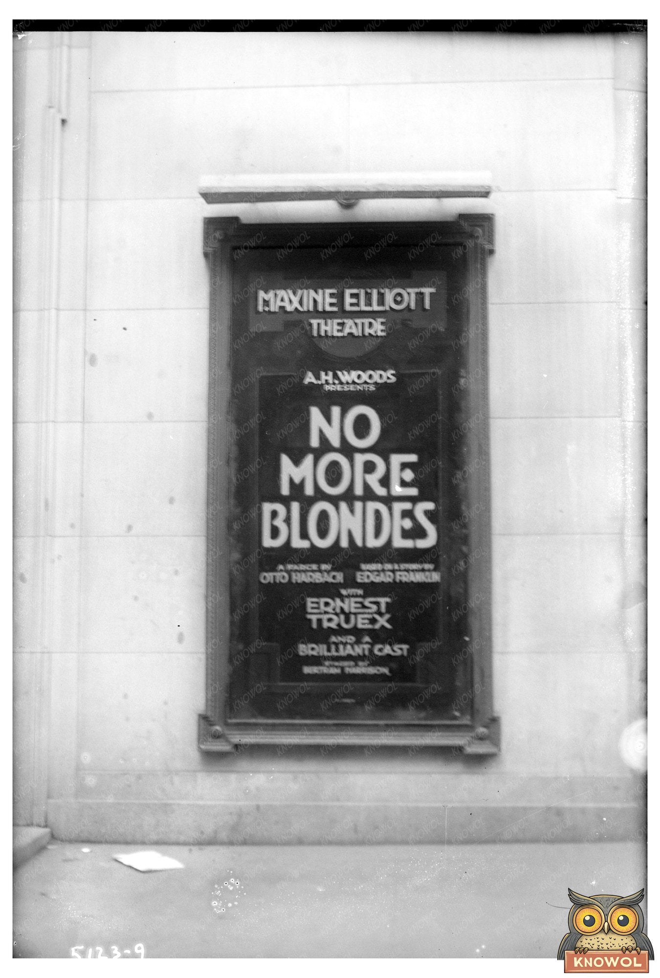 1920 Maxine Elliott Theater Marquee: No More Blondes