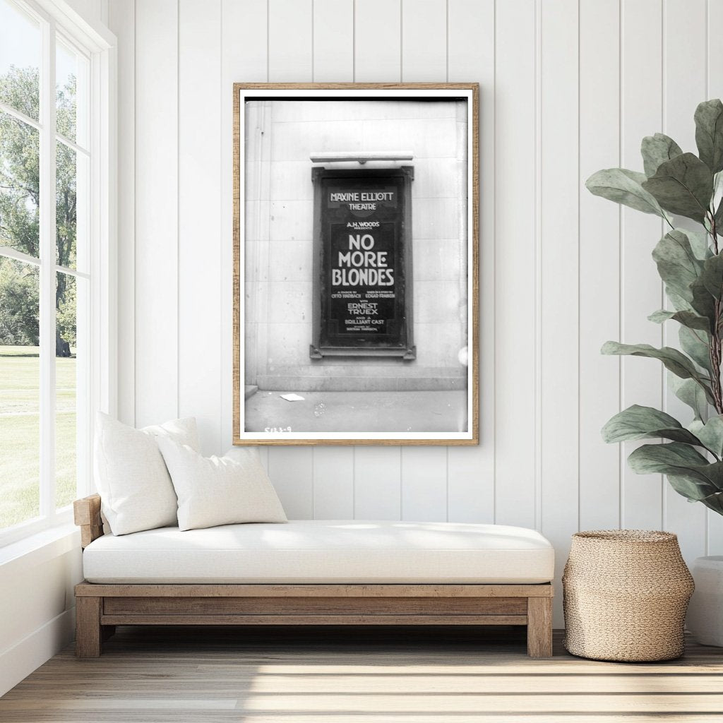 1920 Maxine Elliott Theater Marquee: No More Blondes