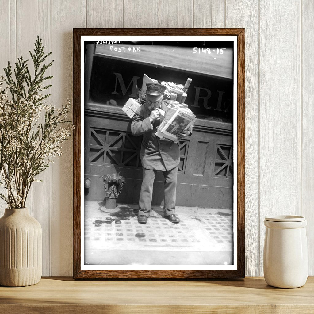 1920s Postman Delivering Letters in Vintage America