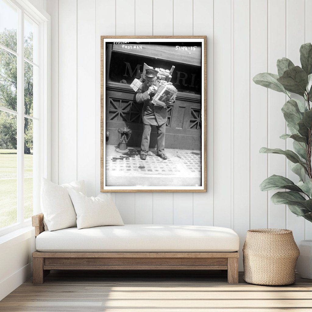 1920s Postman Delivering Letters in Vintage America