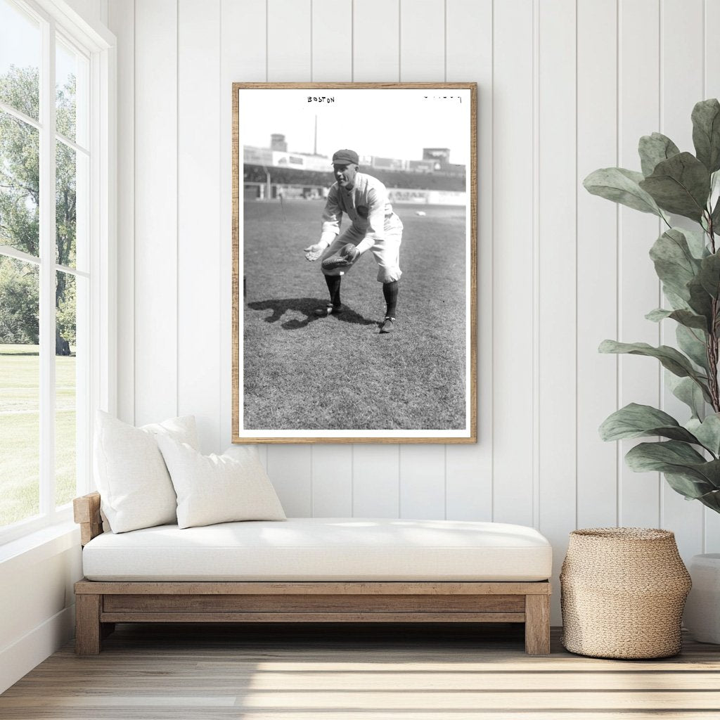 1920 Boston NL Baseball Star: Art Wilson in Action