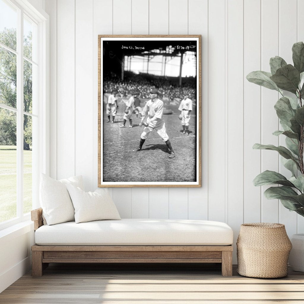 1920 Boston Baseball Star in Action – Vintage Photo