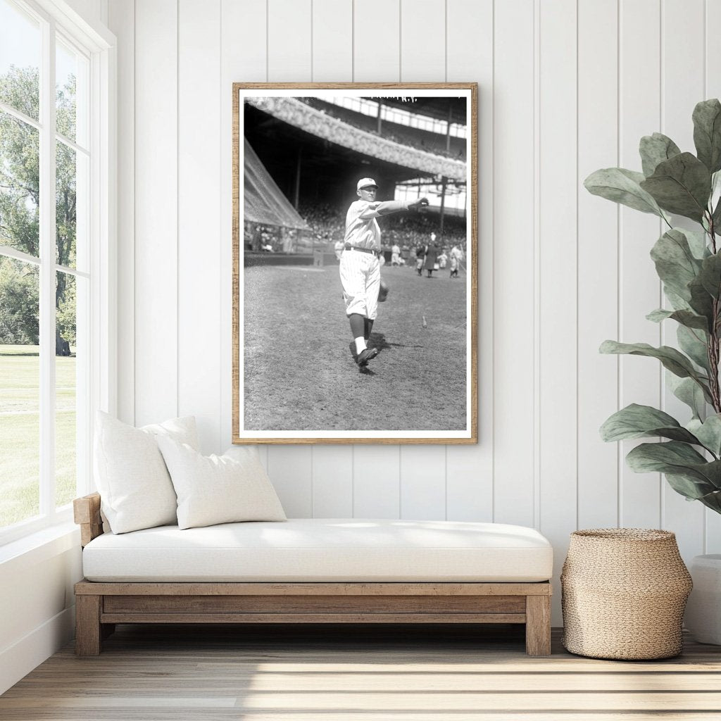 1920 Glass Negative of New York NL Pitcher in Action