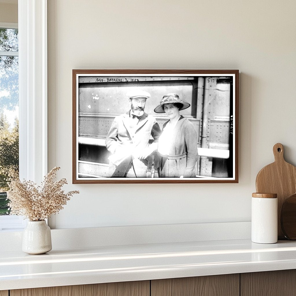 1920s Elegance: Geo. Barrere & Spouse Portrait