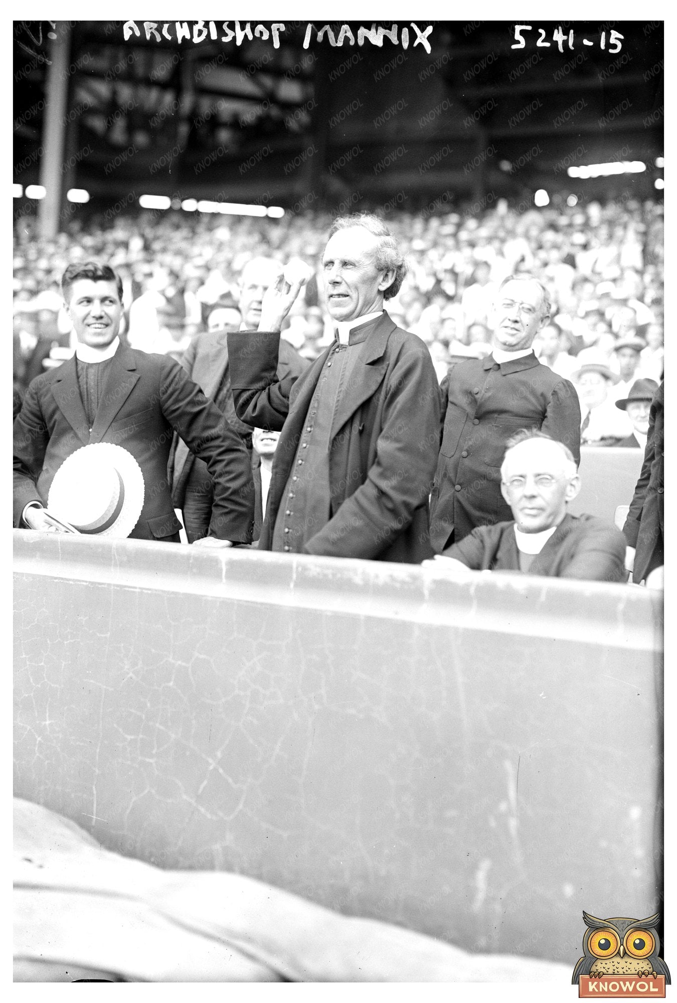 Archbishop Mannix in Action at Polo Grounds, 1920