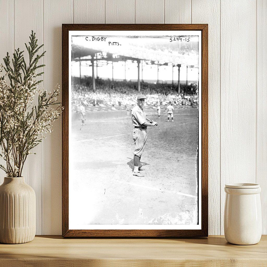 1921 Pittsburgh Pirates Baseball Star in Action