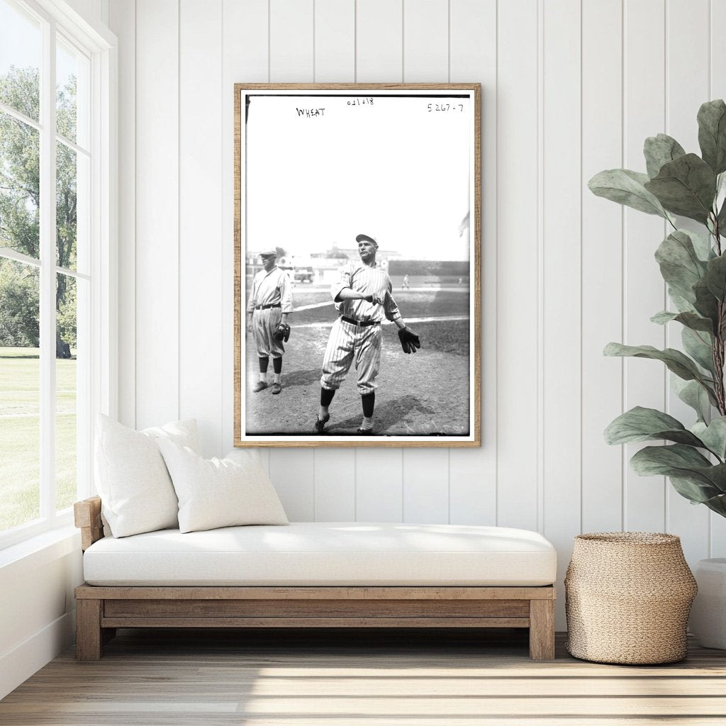 1920 Brooklyn Baseball Star in Action