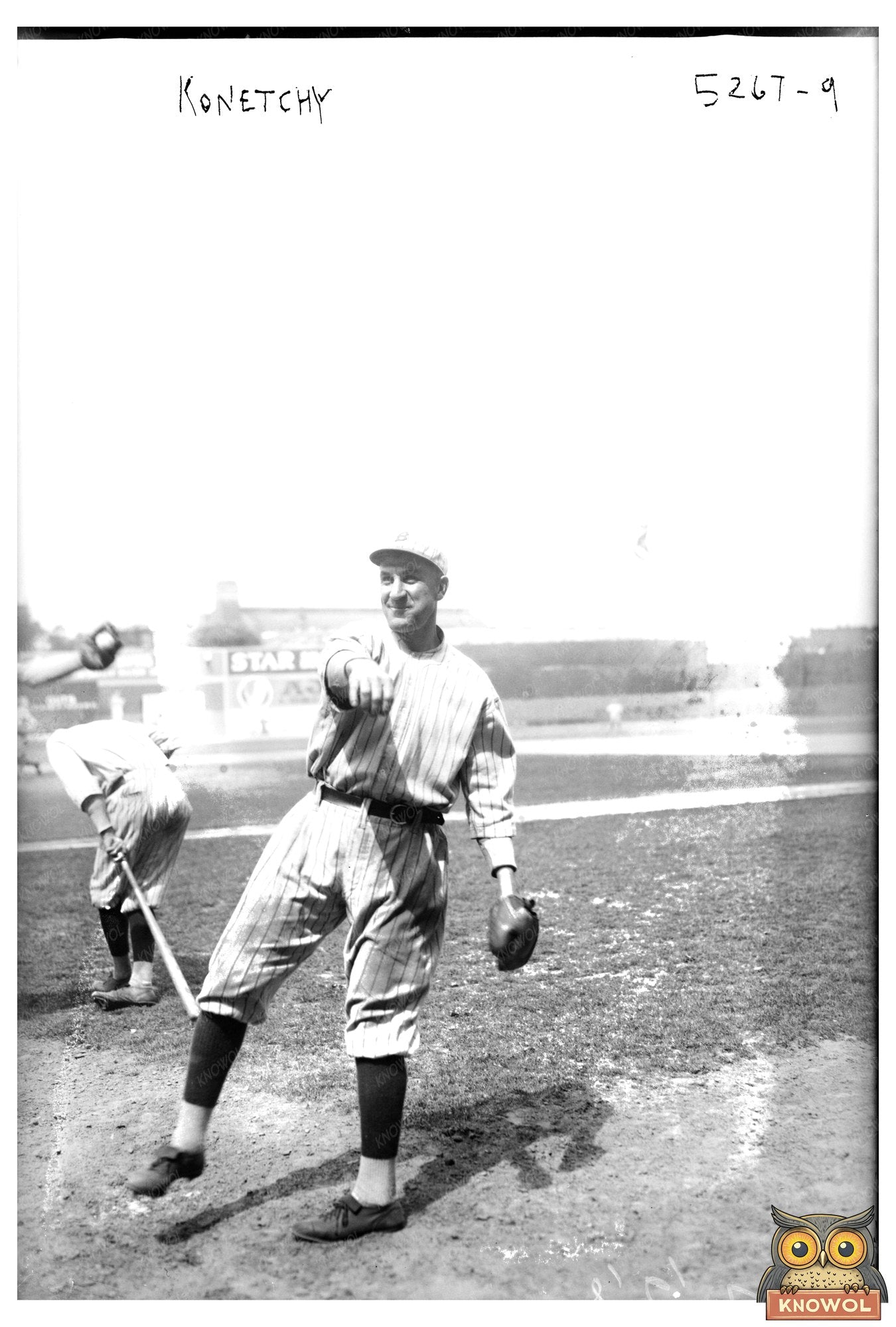 1920 Brooklyn Baseball Star: Ed Konetchy Action Shot