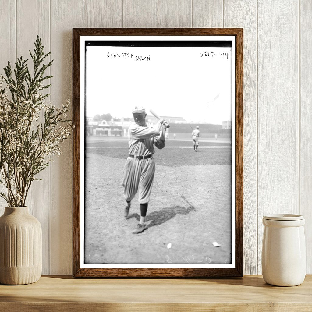 1922 Brooklyn Baseball Star: Jimmy Johnston in Action