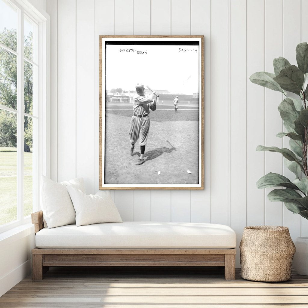 1922 Brooklyn Baseball Star: Jimmy Johnston in Action