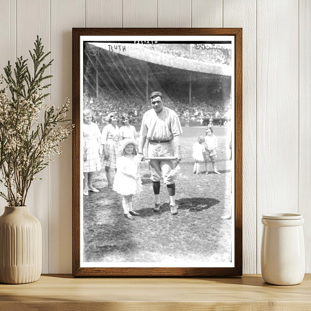 Babe Ruth: Baseball Legend in 1921 Action Shot