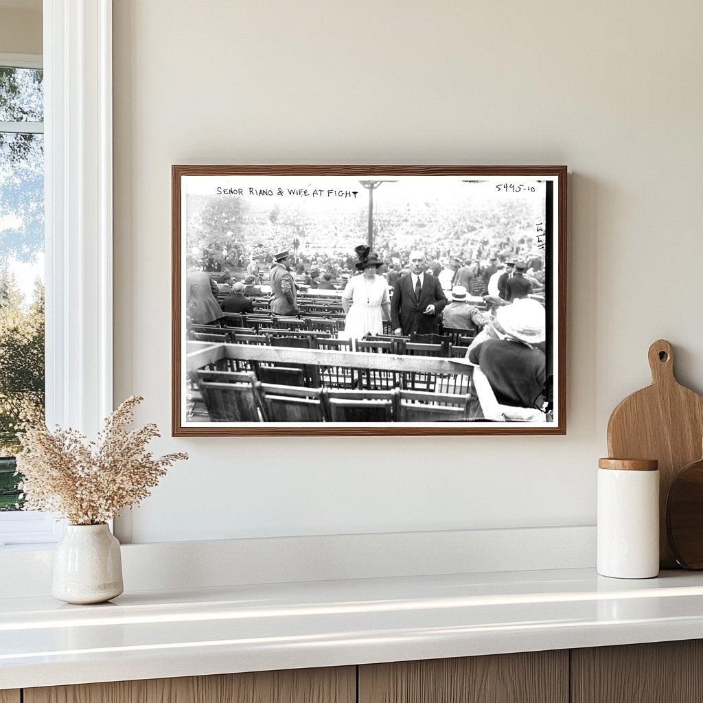 1921 Boxing Match: Senor Riano and Wife in Attendance