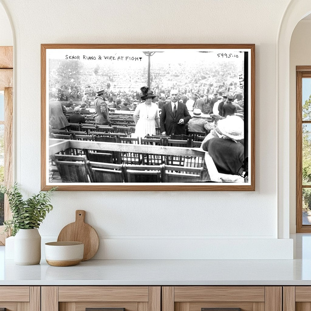 1921 Boxing Match: Senor Riano and Wife in Attendance