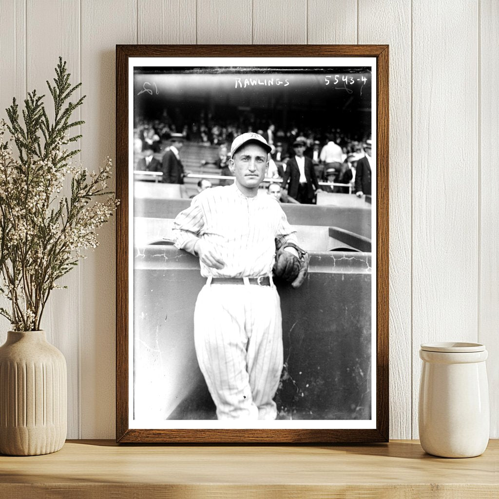 1921 Baseball Star Johnny Rawlings in Action