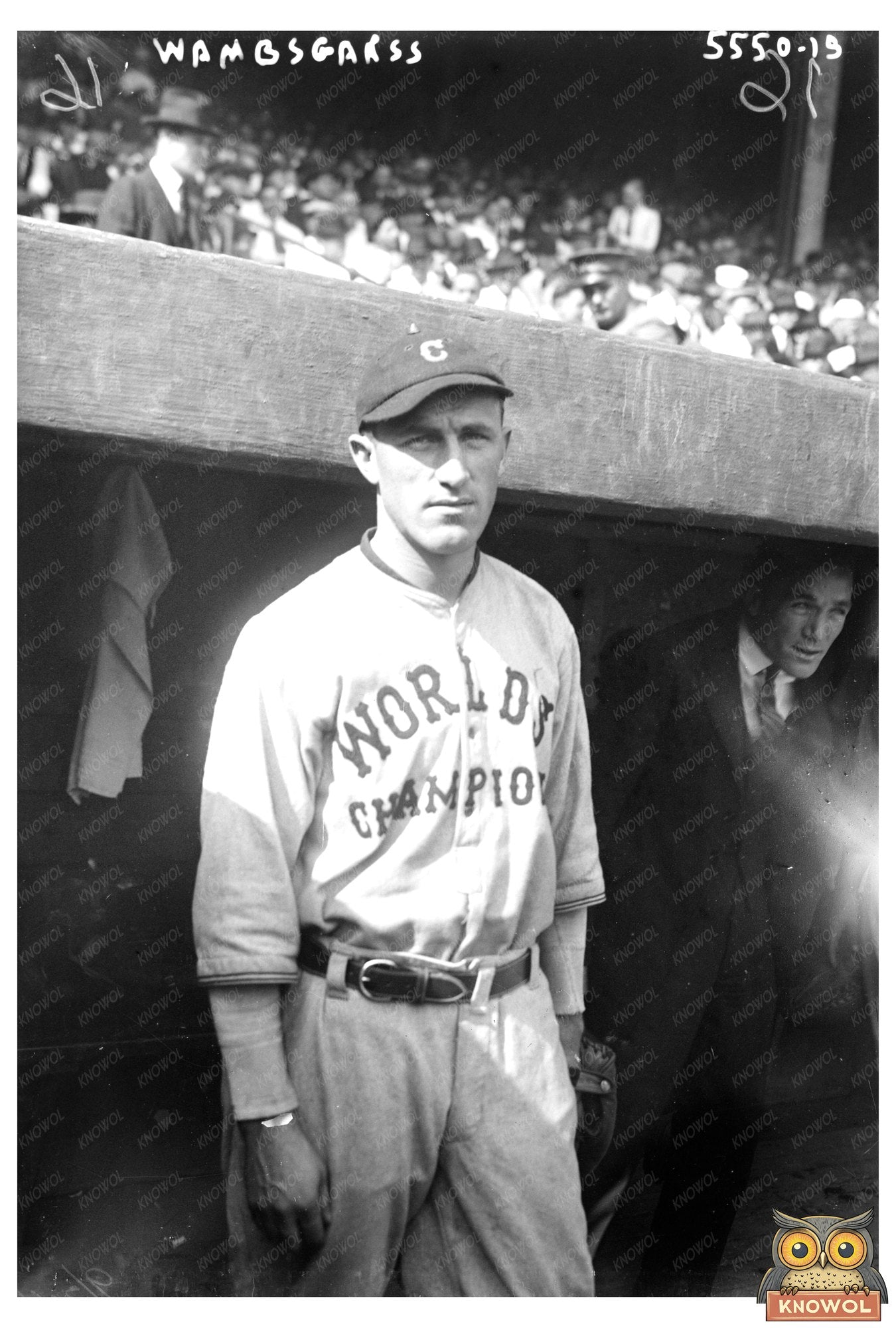 1921 Baseball Star Bill Wambsganss in Action