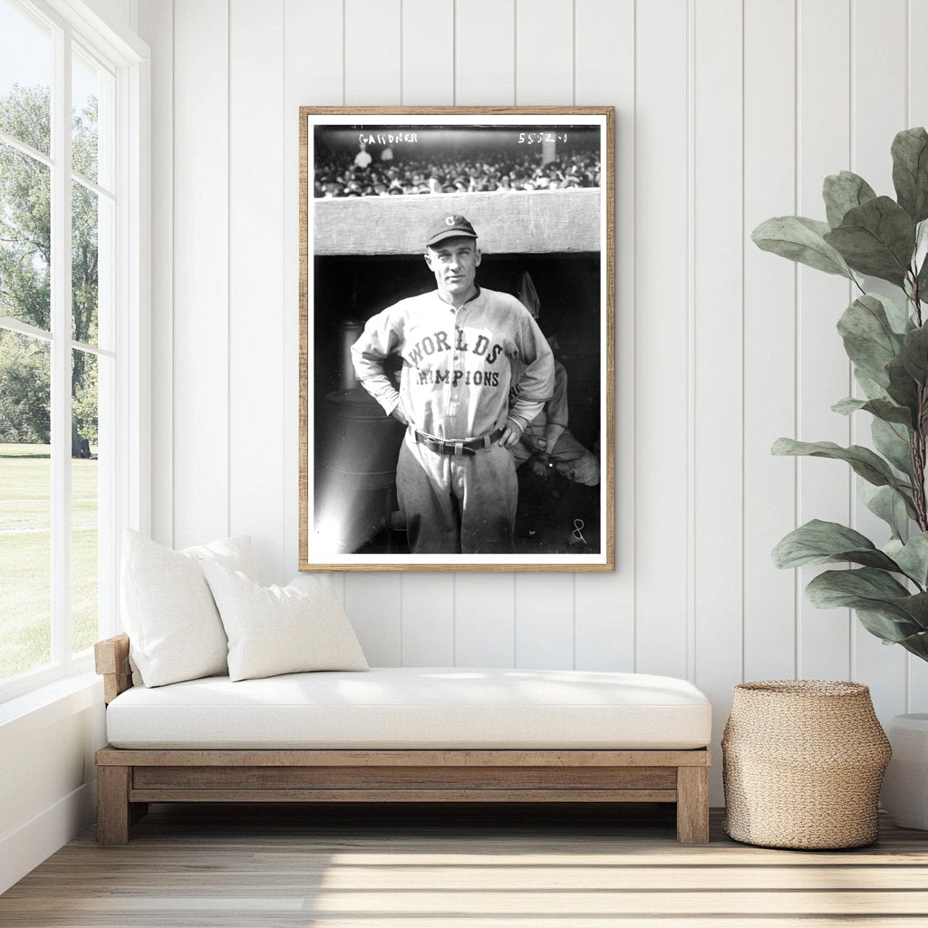 1921 Cleveland Baseball Star in Action