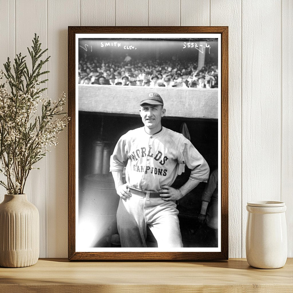 1921 Cleveland Baseball Star Elmer Smith in Action
