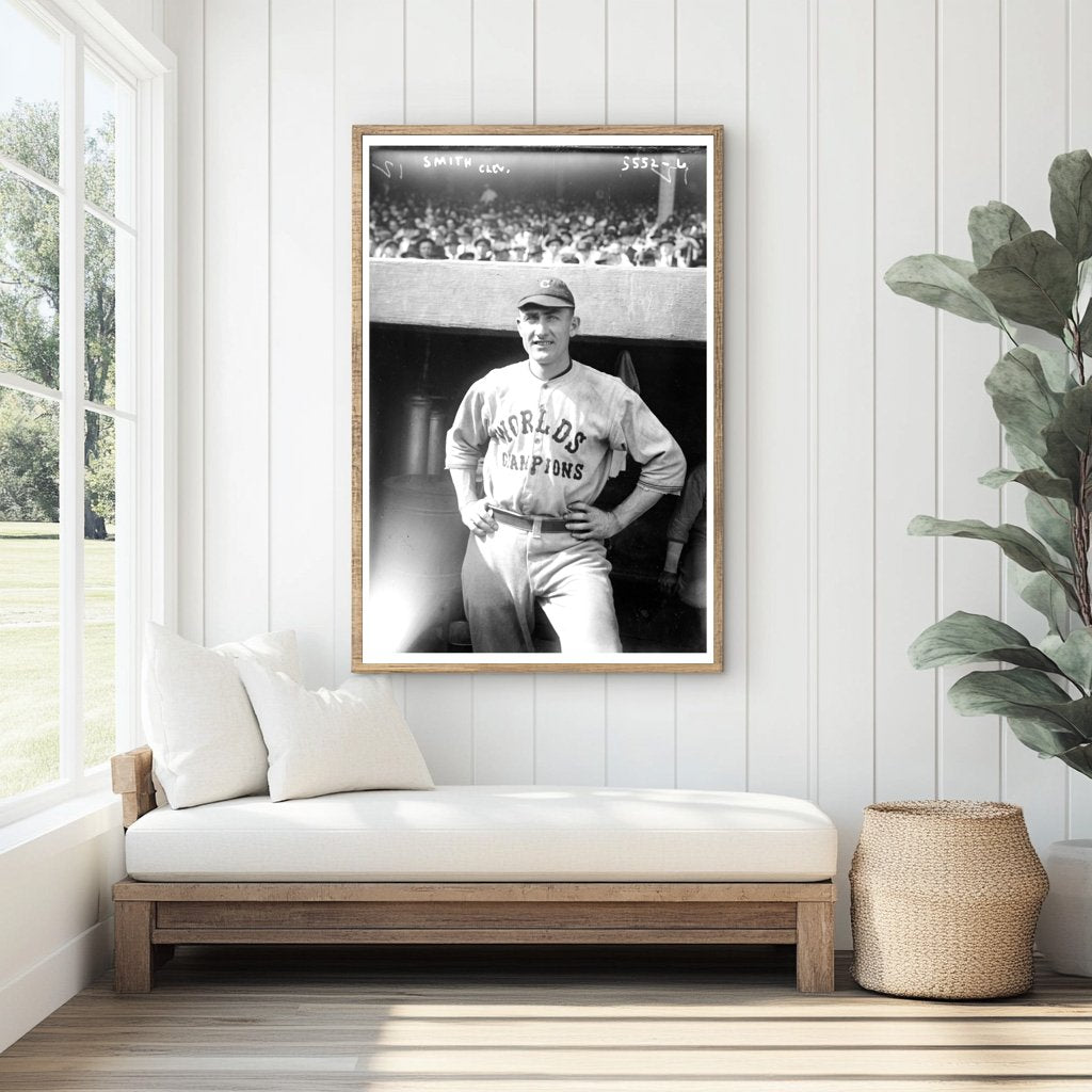 1921 Cleveland Baseball Star Elmer Smith in Action