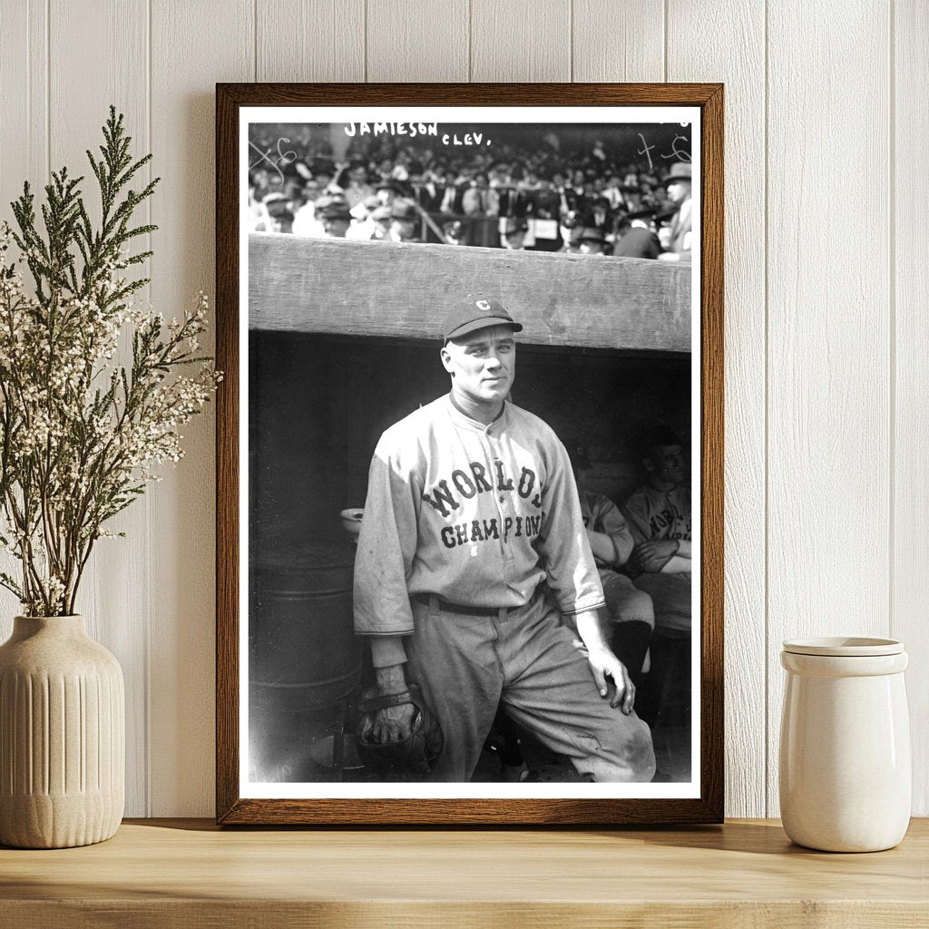 1921 Cleveland Indians Outfielder in Action
