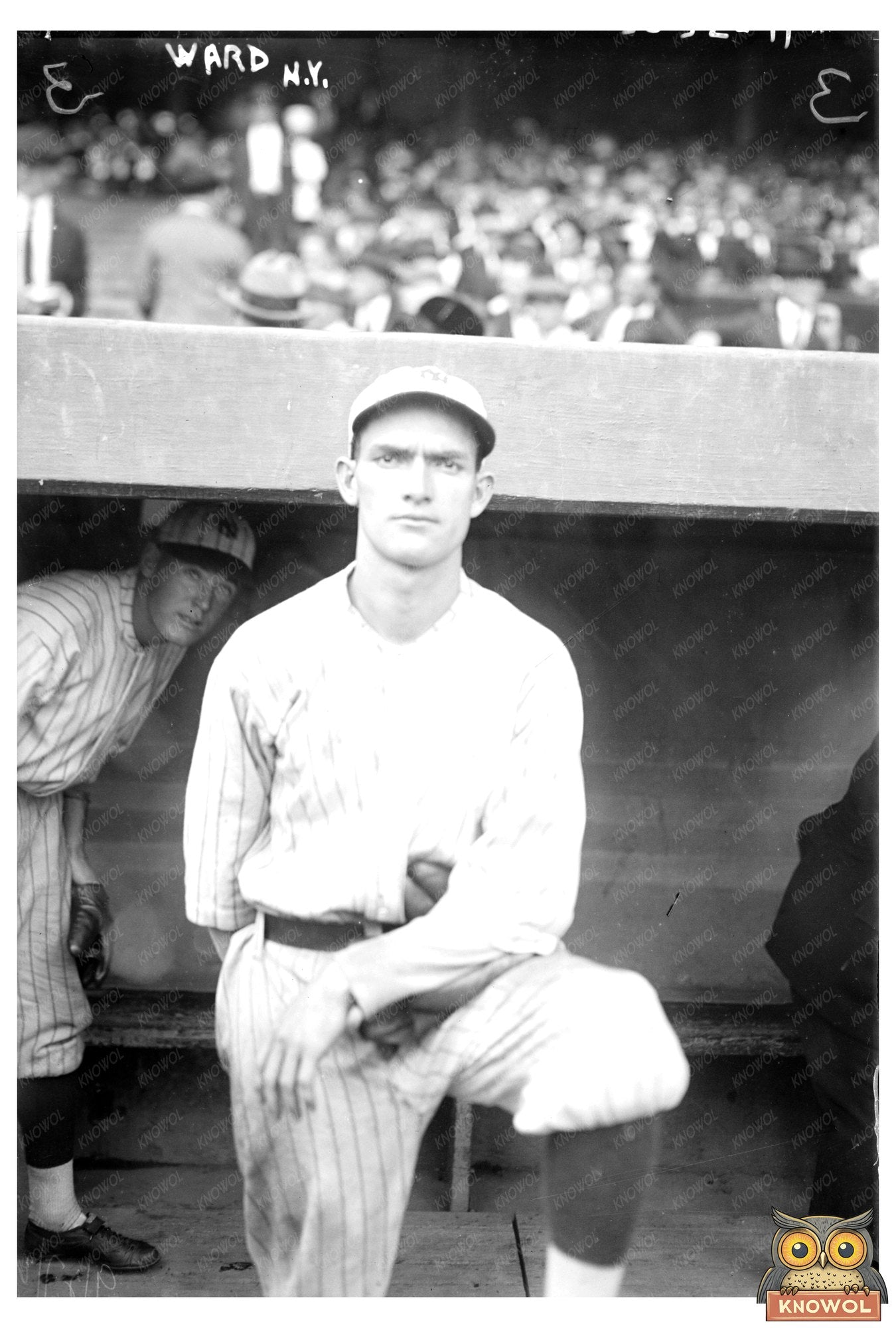 1921 New York AL Baseball Star Aaron Ward Glass Negative