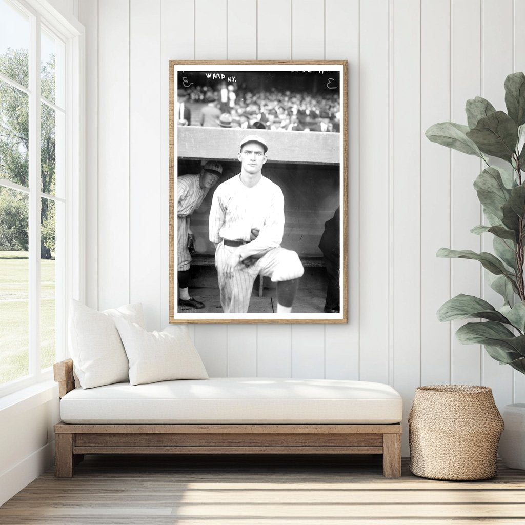 1921 New York AL Baseball Star Aaron Ward Glass Negative