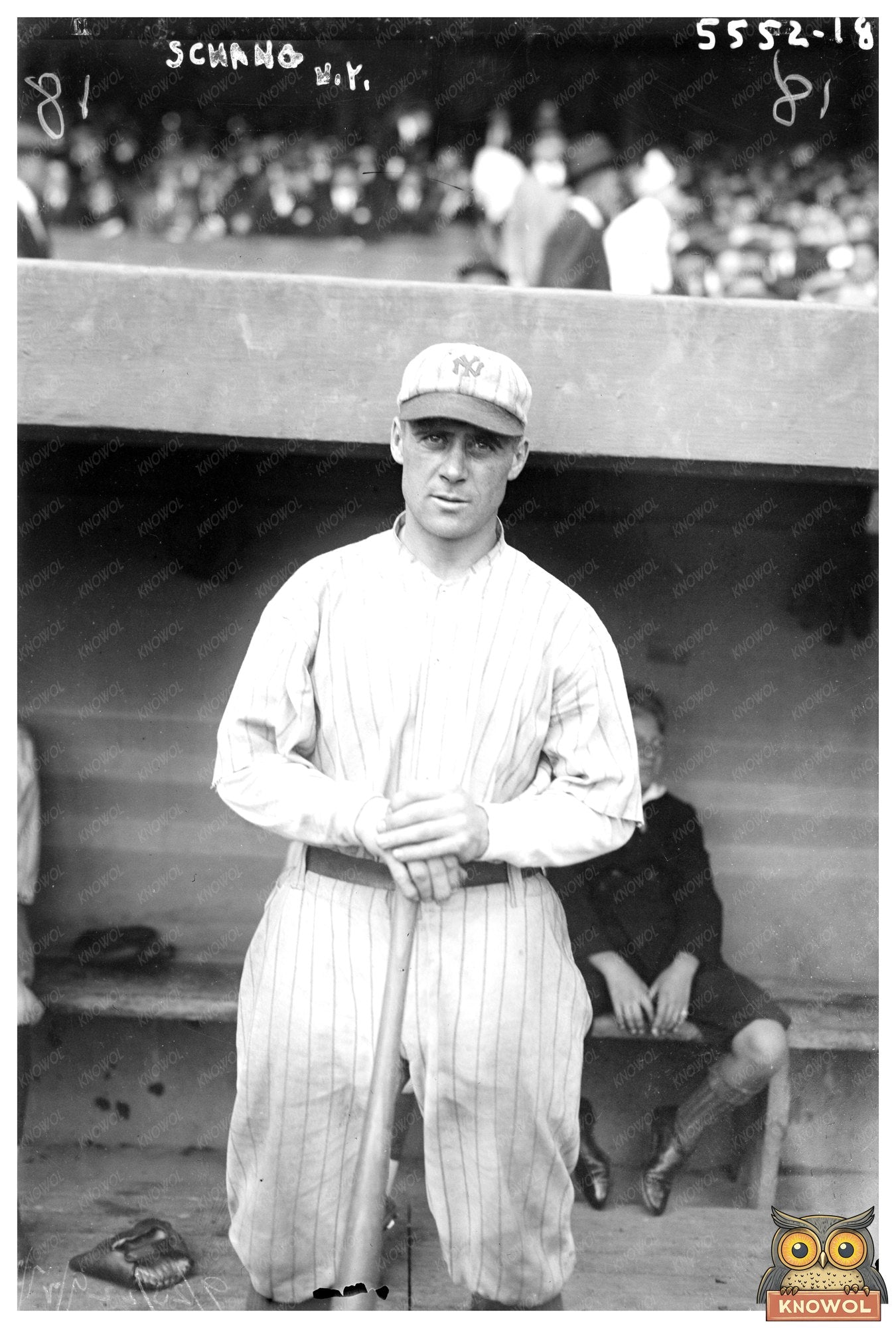 1921 New York Baseball Star Wally Schang Action Shot