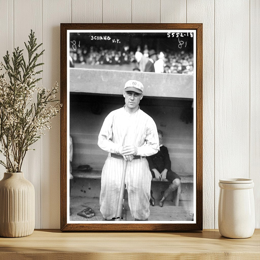 1921 New York Baseball Star Wally Schang Action Shot