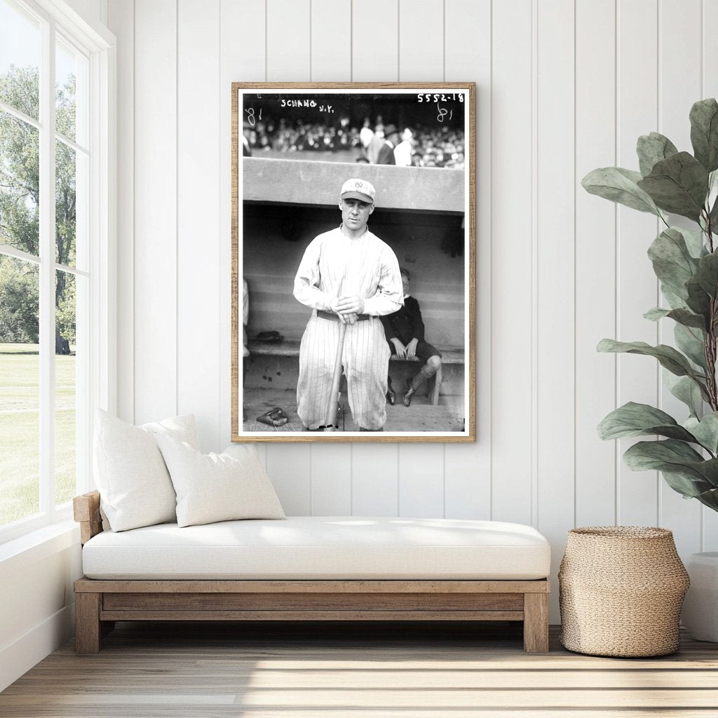 1921 New York Baseball Star Wally Schang Action Shot