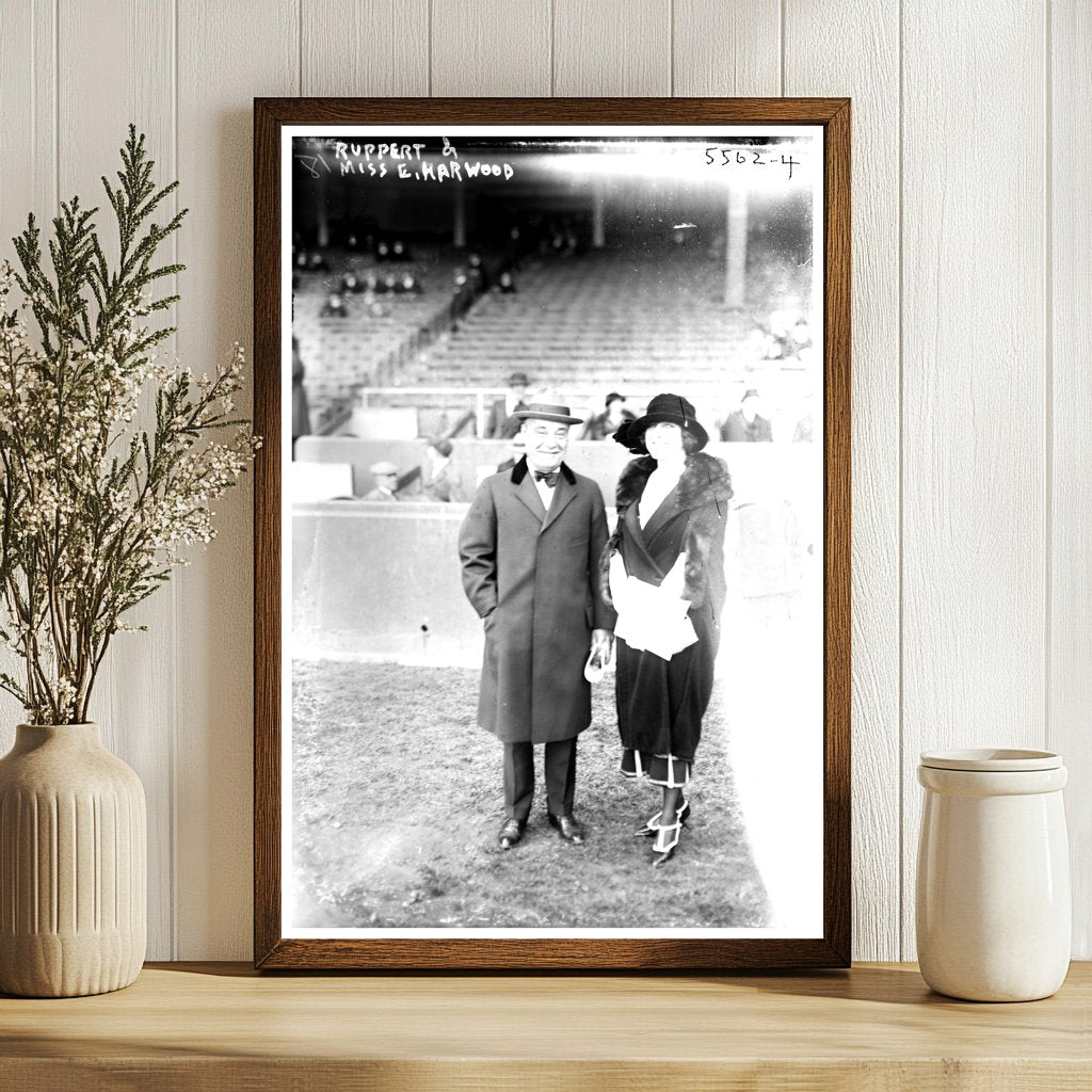 Jacob Ruppert: Yankees Owner with Miss E. Harwood, 1921