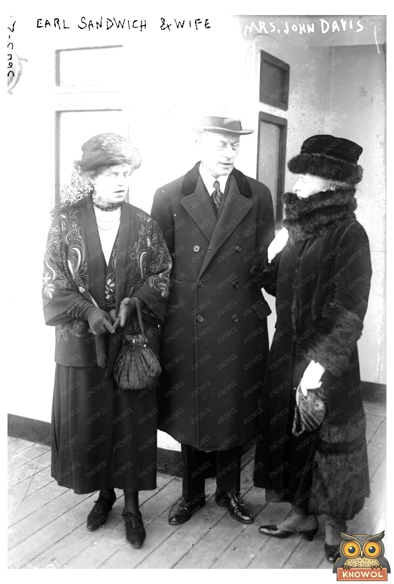 1921 Snapshot of Earl Sandwich and His Beloved Wife